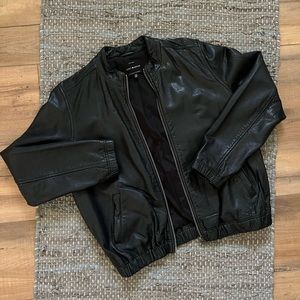 Lucky Brand Leather Bomber Jacket